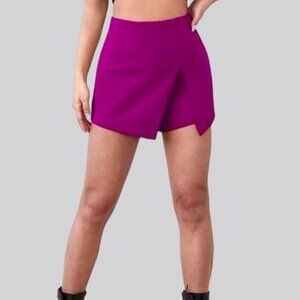 Fuschia Split Skorts- Skirt Shorts- L (smaller fit)